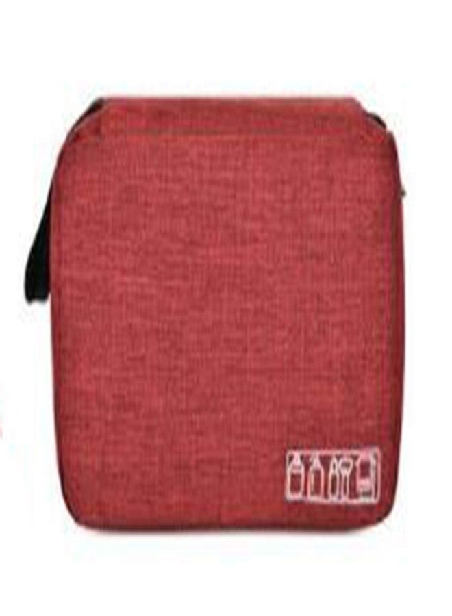 ستايليز حقيبة أدوات تجميل معلقة من ستايليز، منظم مستحضرات تجميل للنساء، بأربعة أقسام وخطاف متين (لون أحمر خمري) - S11094 - Image 1